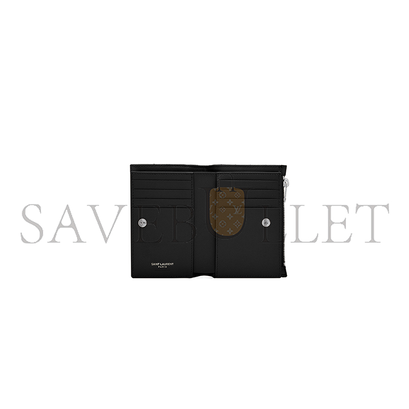 YSL CASSANDRE MATELASSÉ FRAGMENTS BI-FOLD WALLET IN GRAIN DE POUDRE LEATHER 668287BOW021000 (13*9.5*2.5cm)